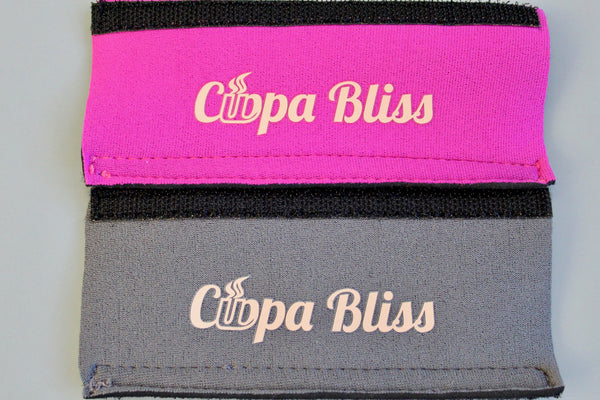Cuppa Bliss Mug Handle Wrap - Charcoal and Steel Pink (2 per pack)